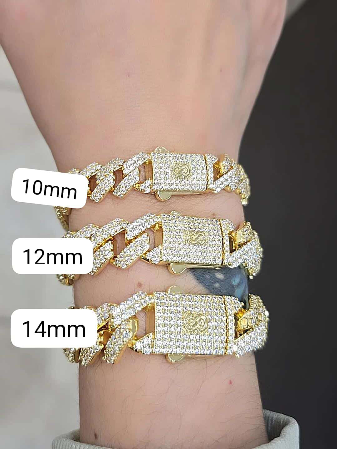 Brazalete cubano full diamante