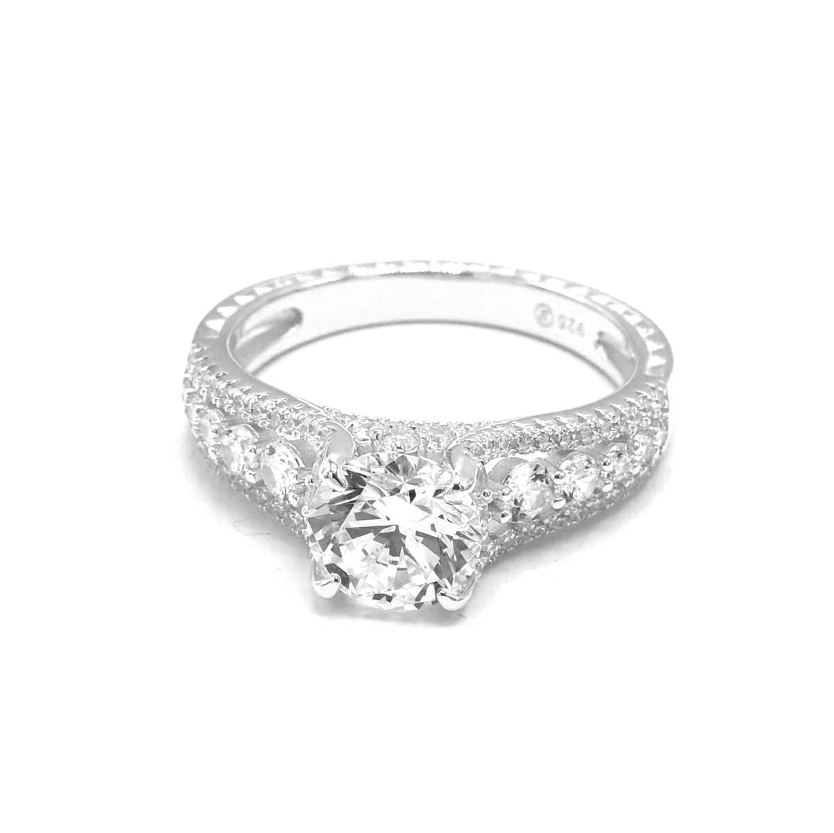 anillo de compromiso de plata banado en oro 14 k