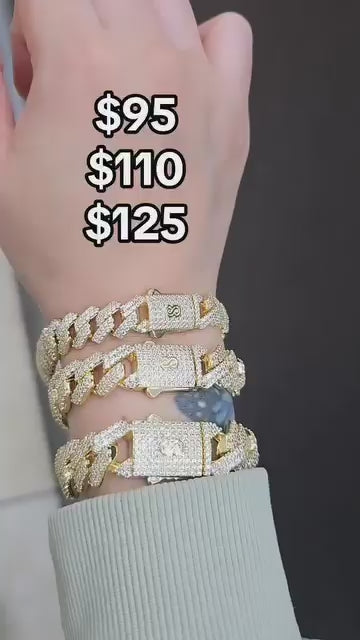 Brazalete cubano full diamante